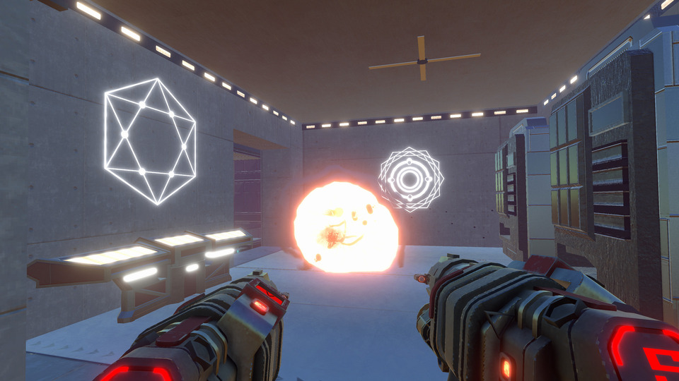 UNKIND VR FPS – in-game screenshot showing vertical megastructure environment